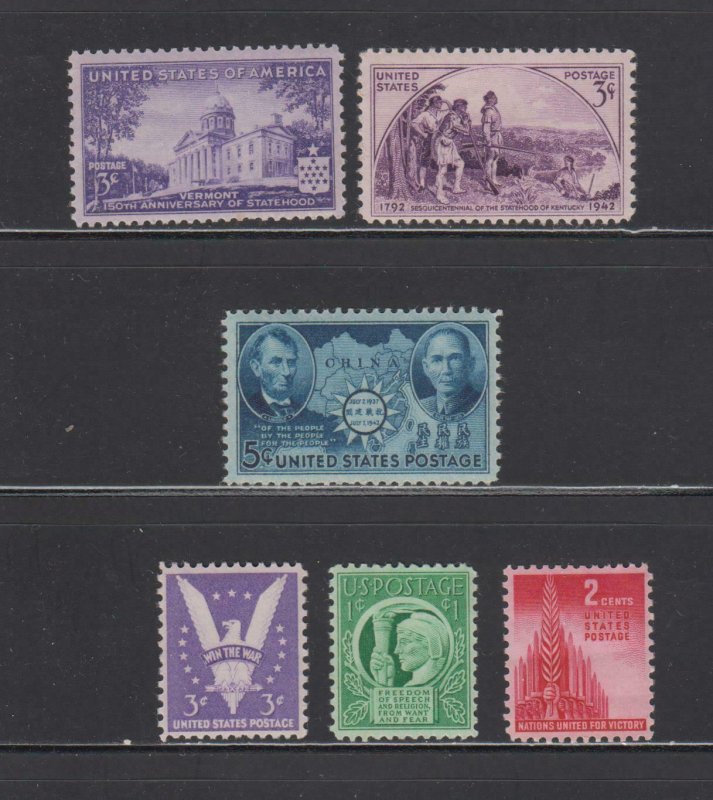 US,903-906,907,908,1941-1943 COMPLETE YEAR, COLLECTION MINT NH,OG