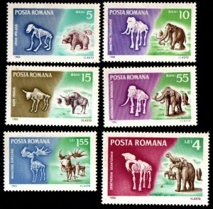 1966 Romania 2553-2558 Prehistoric animals 9,50 €