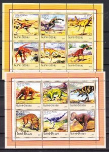 Guinea Bissau, 2001 issue. Dinosaurs on 2 sheets of 6.