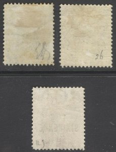 St Lucia 1882 1/2d-6d QV P14 Wmk CA Scott 19, 20 & 22 SG 25, 26&28 MLH Cat $135