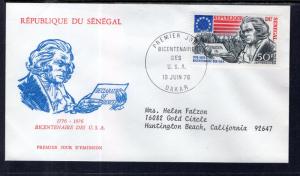 Senegal 430 US Bicentennial Typed FDC