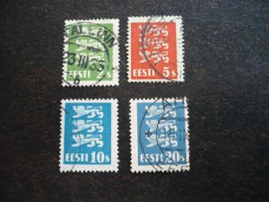 Stamps - Estonia - Scott# 91,93,95,99 - Used Part Set of 4 Stamps