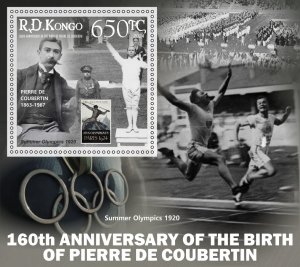 Stamps.Olympic 160 years of Pierre de Coubertin 2024 year 6 sheets  perf NEW