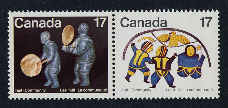 Canada 837ii-8 pair MNH Inuit Art, Dance, Soapstone Carving