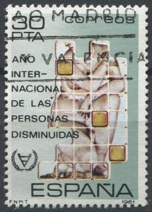 Spain Sc#2233 Used, 30p multi,  (1981)