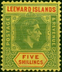 Leeward Islands 1951 5s Bright Green & Red-Yellow SG112c Fine MM