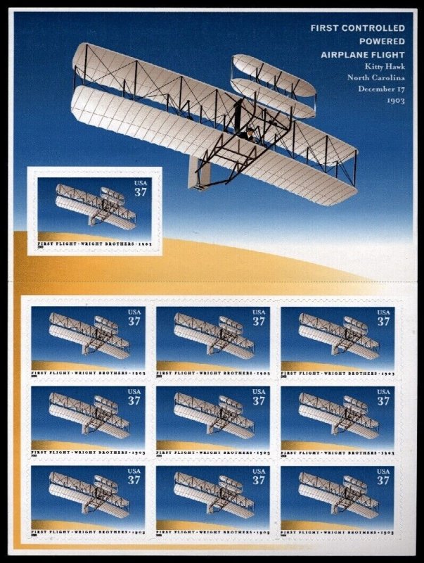 US Scott 3783 Kitty Hawk Wright brothers  Sheet of 10