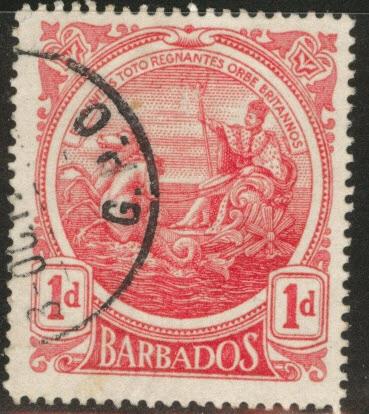 Barbados Scott 129 1p 1916