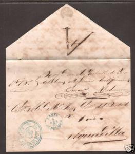 Puerto Rico, 1862 Official Cover Front to Aguadilla, m/s ABONO