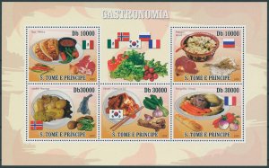 Sao Tome & Principe 2009 MNH Cultures Stamps Gastronomy Foods Cuisine 5v M/S