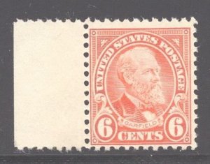 #558 VF MNH OG-PERF 11 6c James Garfield-Attached Margin! (REM #558-050)