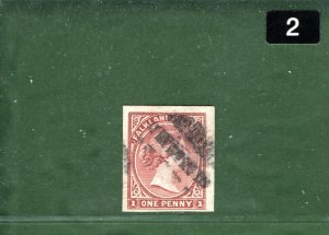 FALKLAND ISLANDS QV SG.8var 1d *ERROR IMPERFORATE* 1887 Unlisted UNIQUE? BLACK2