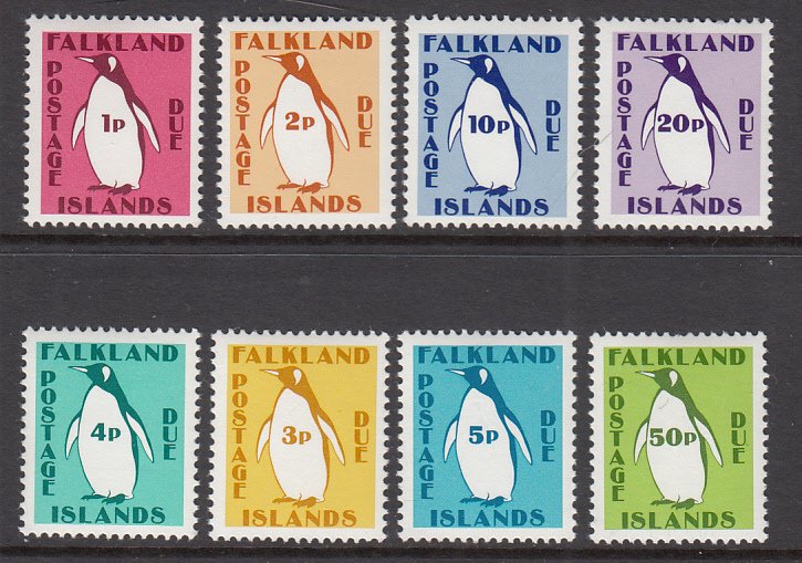 Falkland Islands J1-J8 Penguins MNH VF