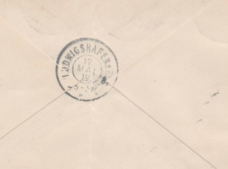 germany speyer 1919 registered multi stamps cover ref r13245