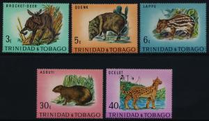 Trinidad & Tobago 196-200 MNH Animals, Ocelot, Deer, Paca