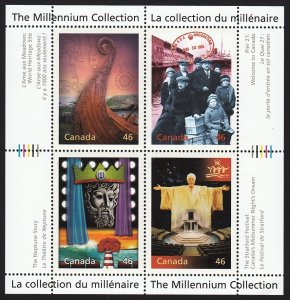 MILLENNIUM = CULTURAL FABRIC = Canada 2000 #1827 = MNH PANE/SHEET of 4 (#10)
