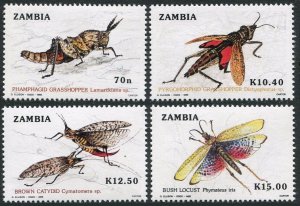 Zambia 478-481,MNH.Michel 503-506. Insects 1989.