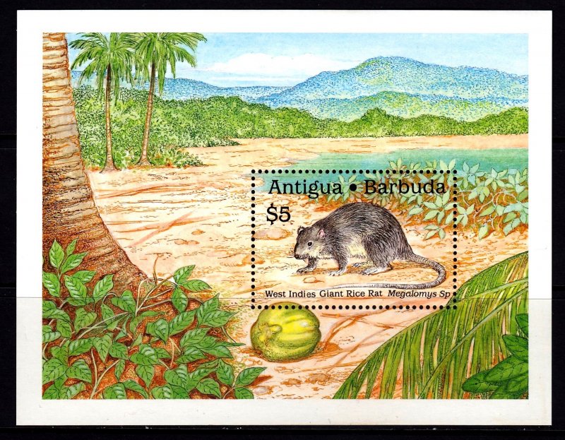 Antigua & Barbuda 1989 West Indies Giant Rat Mint MNH Miniature Sheet SC 1237