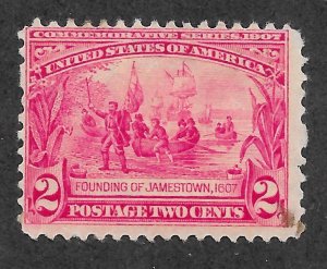 329 Unused,  2c. Jamestown,  scv: $22.50, FREE INSURED SHIPPING