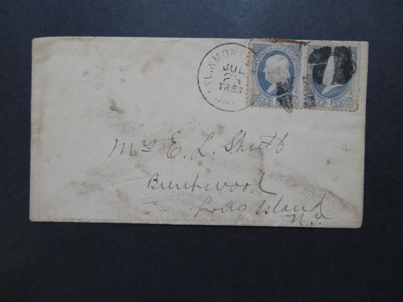 US 1885 ATL & MONT CDS Cover to NY - Z8178