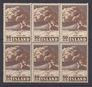 Iceland, Scott 249, MNH block of six