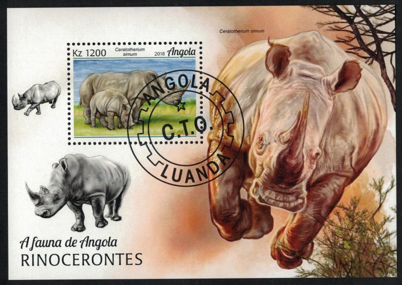 ANGOLA 2018 - Rhinoceros/ minisheet
