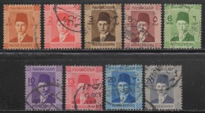 Egypt #206-16 ~ Short Set 9 of 11 ~ Used, MX  (1937-44)