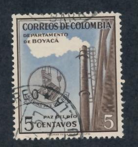 Colombia 1956 Scott 647 used - 5c, Steel mill, Boyaca