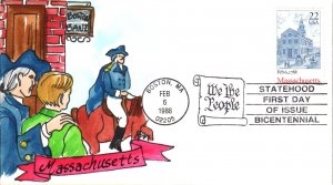 #2341 Massachusetts Statehood Fox FDC