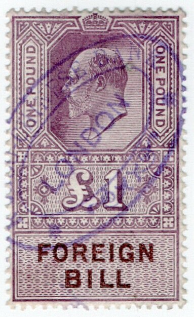 (I.B) Edward VII Revenue : Foreign Bill £1