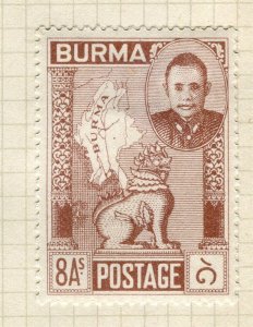 BURMA; 1948 early Independence issue Mint hinged 8a. value