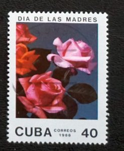 CUBA Sc# 3016 FLOWERS Mother's Day 40c 1988  used cto