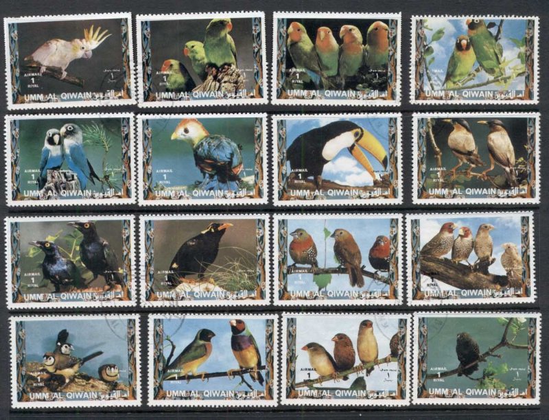 Umm al Qiwain 1972 Birds, Parrots & Finches II (Mi#1402-17) CTO