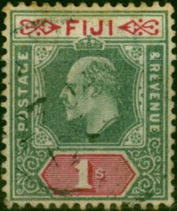Fiji 1903 1s Green & Carmine SG112 Good Used
