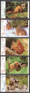 Germany 2006 Fauna Animals Squirrels Rabbits Hogs Roe Deer Set of 5 Used / CTO