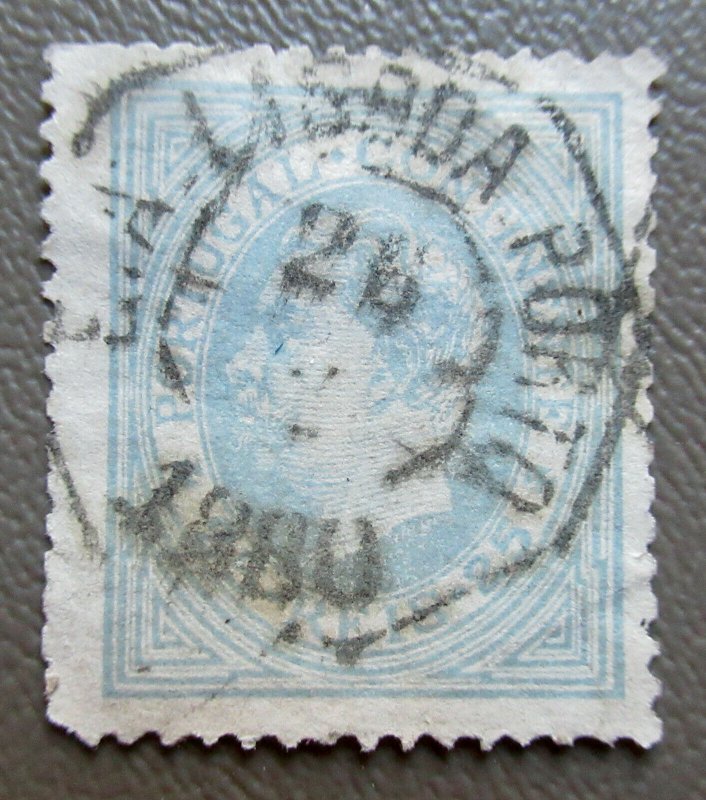 1880 Portugal King Luiz 25r Stamp  #53 used, CV $29