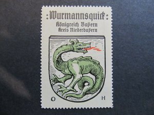 A4P1F5 Wurmannsquick Kaffee Hag 1910 Vignetten Orts Reklamemarke Städtewappen