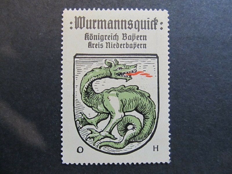 A4P1F5 Wurmannsquick Kaffee Hag 1910 Vignetten Orts Reklamemarke Städtewappen