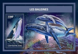 2017 Centrafrique - Whales. Y&T Code: 1166. Michel Code: 7279 / Bl.1656