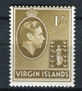 BRITISH VIRGIN ISLANDS; 1938 early GVI issue fine Mint hinged 1s. value