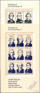 2216-2219 Mint,OG,NH... Set of Souvenir Sheets... Autographed