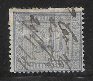 German Empire (1872 - 1902) - Scott #13, 30gr. Ultra, F Used - Pen & Ink cancel