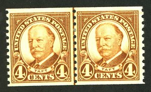 U.S. #687 MINT LINE PAIR OG HR