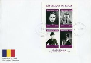 Chad 2019 FDC Charlie Chaplin Hitler 4v M/S Cover Actors Famous People Stamps