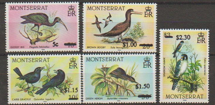 Montserrat SG 724 - 728 set of 5  MVLH - various surch - ...