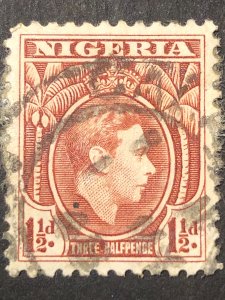 Nigerian brown-red, stamp mix good perf. Nice colour used stamp hs:1