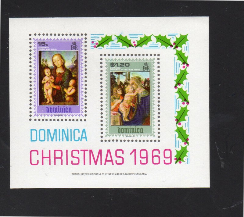 DOMINICA #290a  1969   CHRISTMAS  MINT  VF NH  O.G  S/S