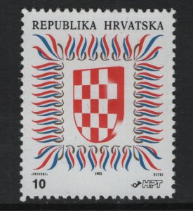 Croatia   #104  MNH  1992 Croatian Arms