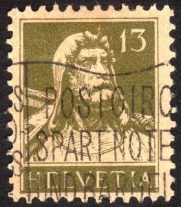 1915, Switzerland 13c, Used, Sc 171