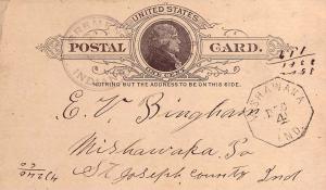 United States Indiana Bremen 1888 violet serifed double rim, fancy geometric ...